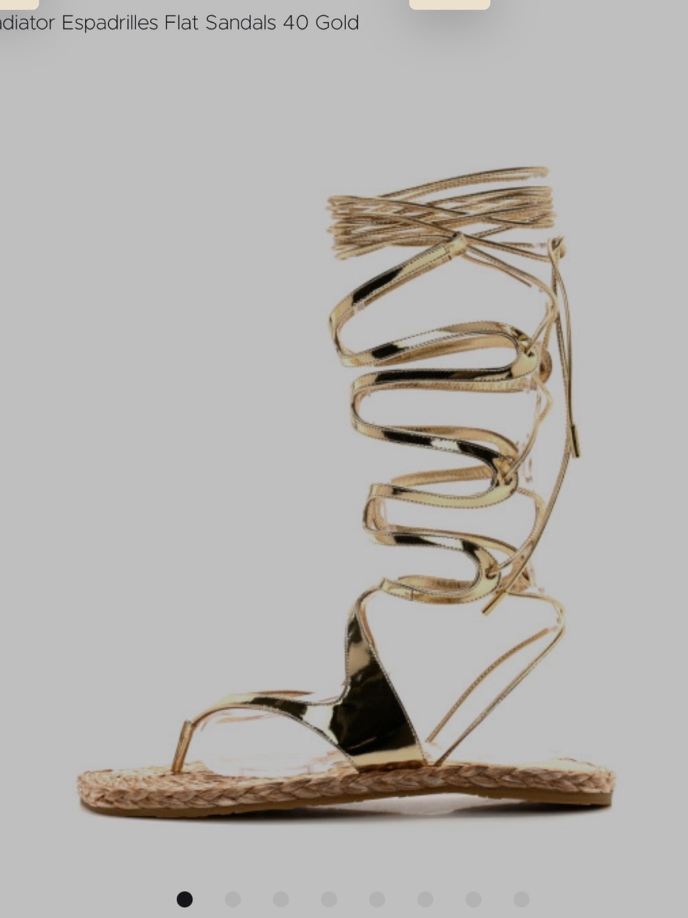 Jimmy Choo Metallic Gold Lace-Up Braided Sandals